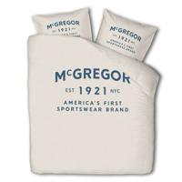 Dekbedovertrek McGregor Boston - Tweepersoons (200x240 cm) - Beige Katoen - Dessin: Tekst - McGregor - Dekbed-Discounter.nl