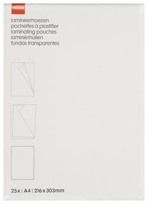 HEMA Lamineerhoezen 80 Micron 21.6x30.3 - 25 Stuks HEMA Lamineerhoezen 80 Micron 21.6x30.3 - 25 Stuks