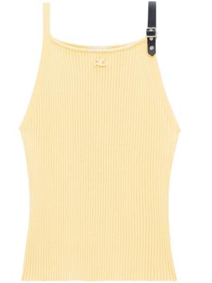 Courrèges Tanktop met gespdetail - Geel