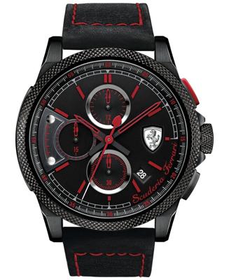 Scuderia Ferrari Mod. Formula Italia S - 830273 - Herenhorloge met Chronograaf (Rood, Zwart, Leer) Scuderia Ferrari Mod. Formula Italia S - 830273 - Herenhorloge met Chronograaf (Rood, Zwart, Leer)