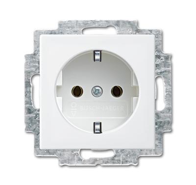 Busch-Jaeger 20 EUC-914 Wandcontactdoos met randaarde Inzetstuk Busch-balance SI Alpine-wit