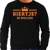 Koningsdag sweater voor heren - biertje - zwart - met glitters - feestkleding - thumbnail