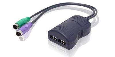 ADDER KMU2P 2x USB 2x PS/2 Zwart kabeladapter/verloopstukje