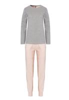 By Louise By Louise Dames Pyjama Set Lang Grijs/Roze