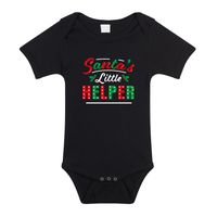 Santas little helper / Het hulpje van de Kerstman Kerst rompertje zwart voor babys - thumbnail