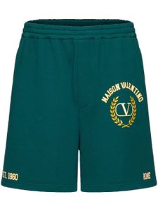 Valentino Garavani short en coton à détail VLOGO - Vert