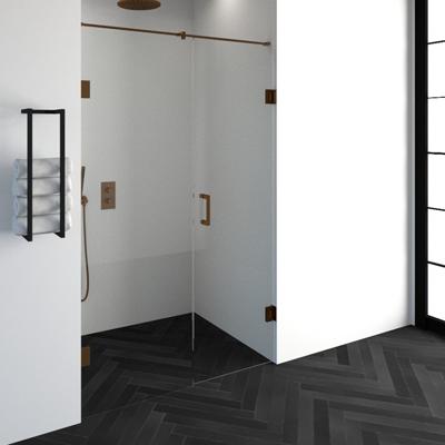 Sanituba Complete Profielloze Nisdeur 2-delig 130cm met 60cm deur koper Sanituba Complete Profielloze Nisdeur 2-delig 130cm met 60cm deur koper