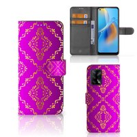 Wallet Case OPPO A74 4G Barok Roze - thumbnail