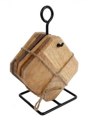 Gifts Amsterdam onderzetters set Karin 19 cm hout 5 stuks Gifts Amsterdam onderzetters set Karin 19 cm hout 5 stuks