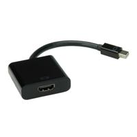 Value 12.99.3142 DisplayPort-kabel Mini-displayport / HDMI Adapterkabel Mini DisplayPort-stekker, HDMI-A-bus 0.15 m Zwart - thumbnail