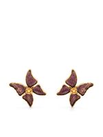 Saint Laurent Pre-Owned boucles d'oreilles clips à motif papillon (années 1980) - Violet