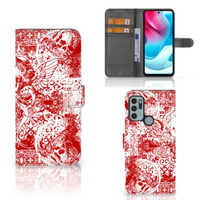 Telefoonhoesje met Naam Motorola Moto G60s Angel Skull Rood - thumbnail