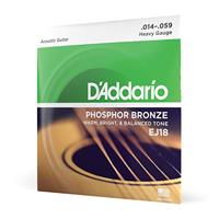 D'Addario Gitaarsnaren - Fosfor Bronzen Akoestische Gitaarsnaren - EJ18 - Rijk, Volledig Toonspectrum - Voor 6 Snarige Gitaren - 14-59 Zwaar