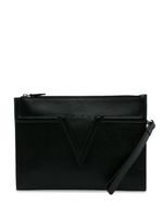 Versace Pre-Owned pochette en cuir à motif v - Noir - thumbnail