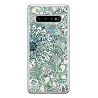 Samsung Galaxy S10 siliconen hoesje - Mandala blauw