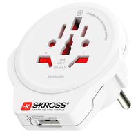 Skross 1.500266 netstekker adapter Type F Universeel Wit - thumbnail