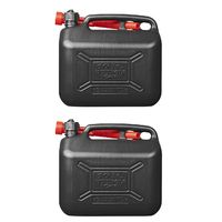 2x Jerrycans/benzinetanks 10 liter zwart - thumbnail