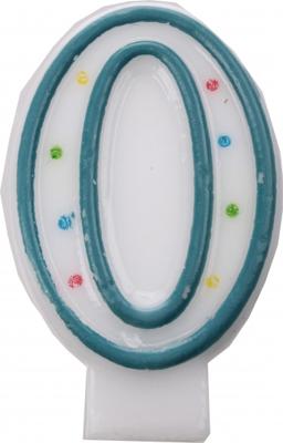 Amscan verjaardagskaars nummer 0 blauw