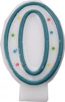 Amscan verjaardagskaars nummer 0 blauw