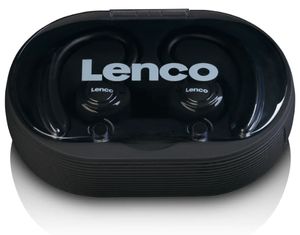 Lenco EPB-460BK hoofdtelefoon/headset Hoofdtelefoons True Wireless Stereo (TWS) oorhaak Sporten Micro-USB Bluetooth Zwart