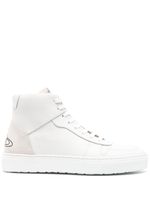 Vivienne Westwood baskets montantes Orb en cuir - Blanc