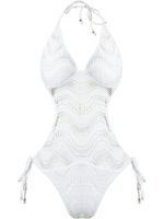 Amir Slama cut out pattern swimsuit - Blanc