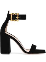 Gianvito Rossi sandales Wondy 95 mm en velours - Noir - thumbnail