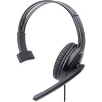 Manhattan Mono USB-Headset Over-Ear kabelgebunden USB-A-Stecker Lautstärkeregelung schwarz Over Ear headset Kabel Computer Mono Zwart Volumeregeling, Microfoon