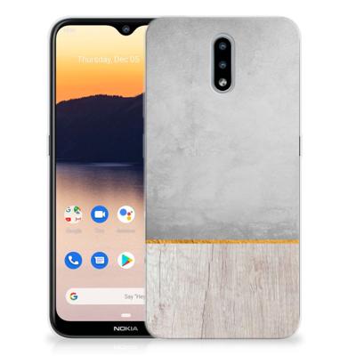 Nokia 2.3 Bumper Hoesje Wood Concrete Nokia 2.3 Bumper Hoesje Wood Concrete