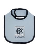 Aigner Kids bavoir à logo imprimé - Bleu