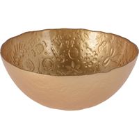 Glazen decoratie schaal/fruitschaal goud rond D28 x H11,5 cm   -