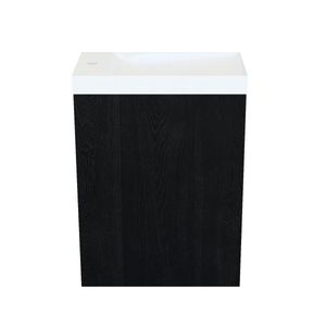 Arcqua Fonteinkast black oak incl. Marble fontein glans wit z/o