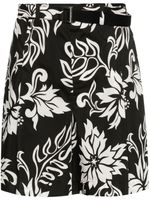 sacai short de bain à fleurs - Noir