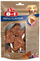 8-in-1 Triple Flavour koekjes voor honden, met extra veel vlees, per stuk verpakt (113 g), verschillende Soorten:, Wings (1 x 113 g).
