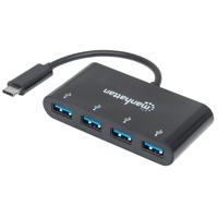 Manhattan 162746 interface hub USB 3.2 Gen 1 (3.1 Gen 1) Type-C 5000 Mbit/s Zwart - thumbnail