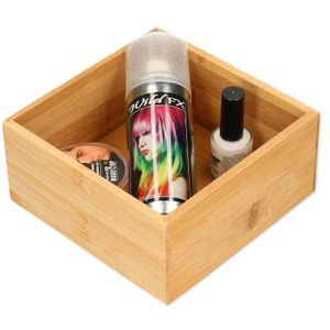 Set van 2x stuks bestekbakken/keuken organizers 1-vaks Tidy Smart bamboe 15 x 15 x 7 cm