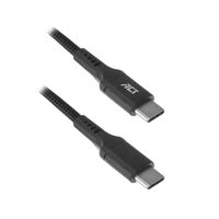 ACT USB-C male naar USB-C male laaden datakabel 1m nylon - thumbnail