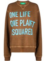 DSQUARED2 sweat à slogan imprimé - Marron