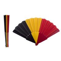 Waaier Belgische vlag - Handwaaiers - 23 cm - Feestartikelen - Landen vlag kleuren - suppporters - thumbnail