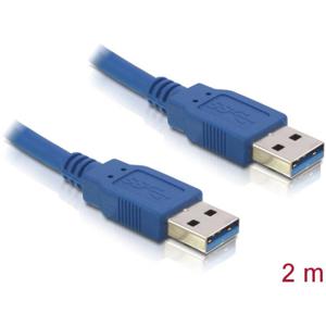 Delock USB-kabel USB 3.2 Gen1 (USB 3.0 / USB 3.1 Gen1) USB-A stekker, USB-A stekker 2.00 m Blauw Vergulde steekcontacten 82535