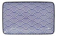 Tokyo Design Studio - Nippon Blue - Rechthoekig Bord - Golven - 21 x 13.5cm