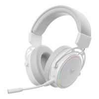 Rapoo VH800 Draadloze gaming over-ear headset, flexibele microfoon met mute-functie, oorkussens kunstleer, 46 uur batterij, bluetooth hoofdtelefoon en 2,4 GHz PC/Mac/Xbox One/PS4/Nintendo Switch, wit
