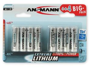 Ansmann Penlitebatterijen | AA | 1,5 V | Extreme Lithium | FR6/L91 | 8 stuks - 1512-0012 1512-0012