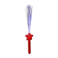 Licht toverstaf - rood - magische LED verlichting - fiberstick stervormig   -