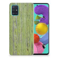 Samsung Galaxy A51 Bumper Hoesje Green Wood - thumbnail