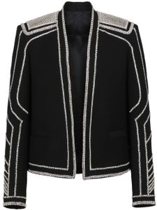 Balmain blazer à ornements en cristal - Noir