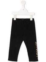 Versace Kids legging à logo imprimé - Noir