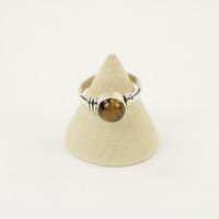 Zilveren Ring met Tijgeroog Maat 16,5 (Sterling Zilver 925)