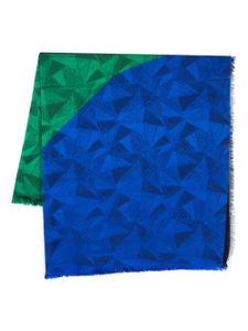 Saint Laurent Pre-Owned foulard bicolore à motif en jacquard (années 1990) - Bleu