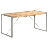 vidaXL Eettafel 160x80x75 cm massief ruw mangohout